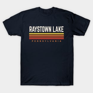 Raystown Lake Pennsylvania Retro Vintage Stripes T-Shirt